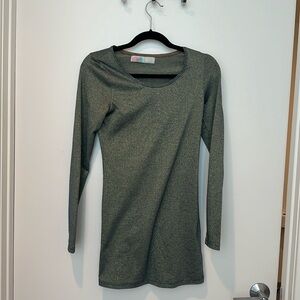 Free People Silver/Gold Tight Dress